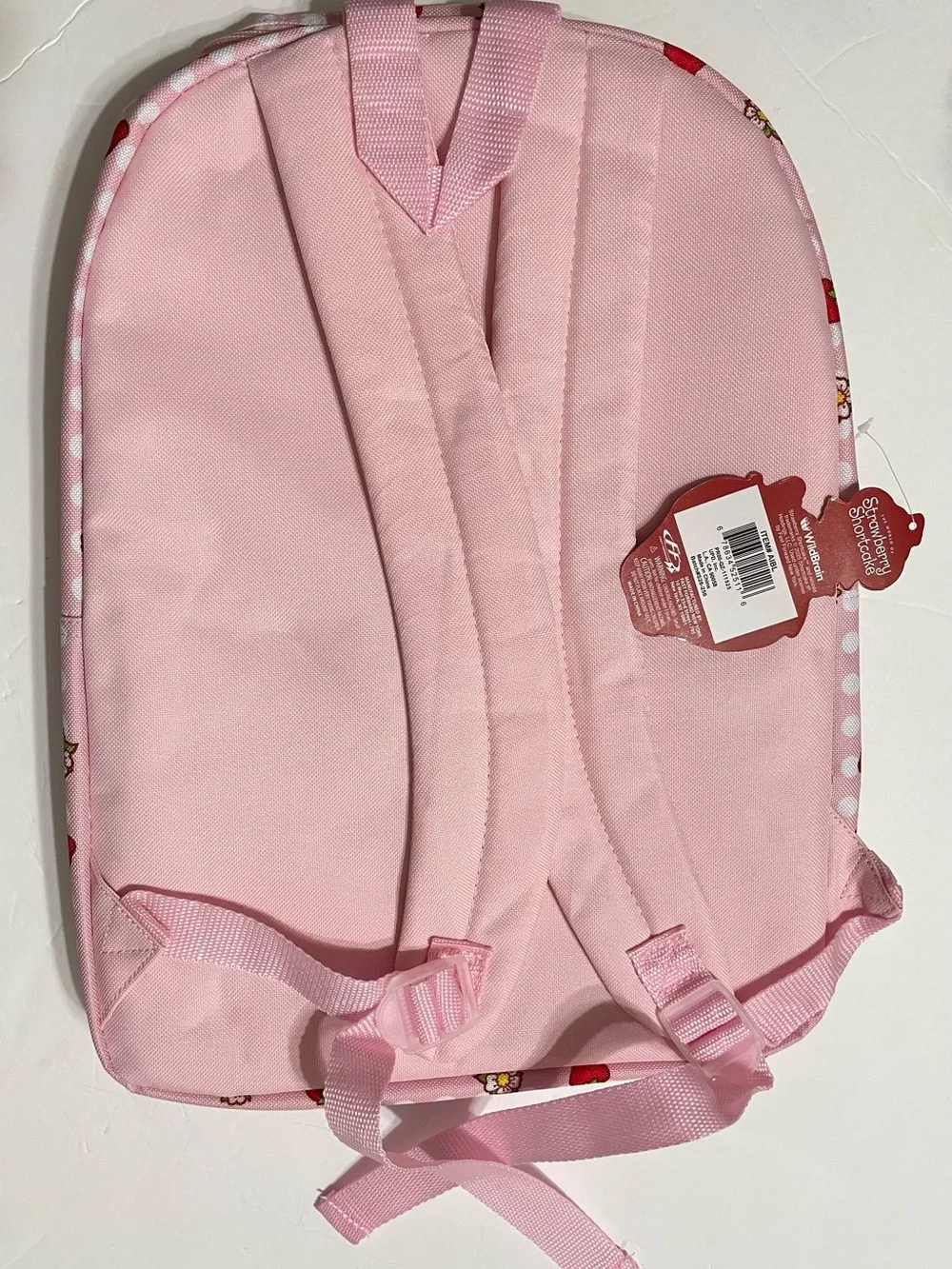Large Backpack - Strawberry Shortcake Pink Allover Print 15” School Bag Girl NEW